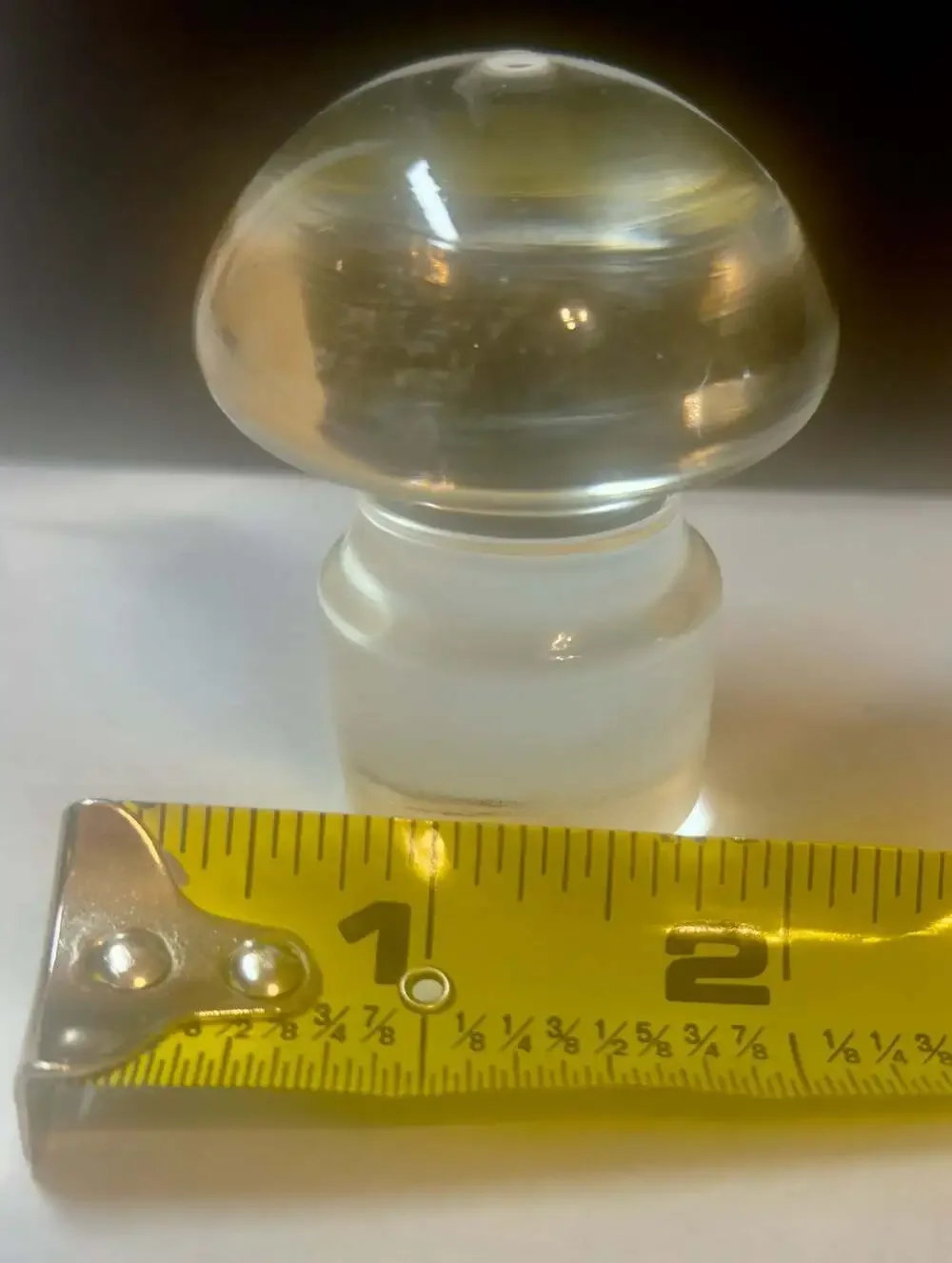 Vintage Clear Heavy Crystal Glass Round Top Decanter Stopper